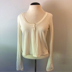 S Max Mara Cream Henley Tee Shirt M